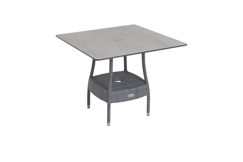 90cm Windsor Grey Square Dining Table with 4 Stacking Armchairs