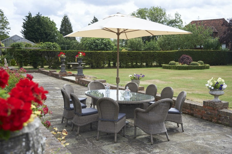 230cm Kensington Oval Table with 2 Dining Armchairs & 8 Dining Chairs