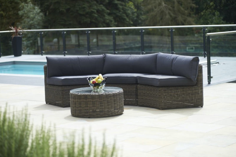 4 Piece Mayfair Curved Rattan Modular Sofa Set