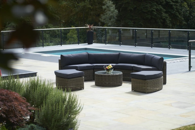 7 Piece Mayfair Curved Rattan Modular Sofa Set