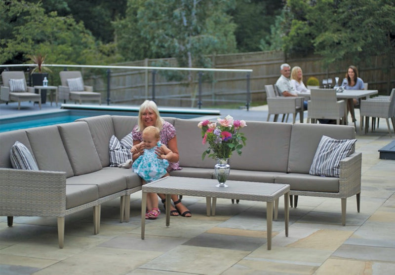 Hampstead Stone Rattan Modular Sofa Set D