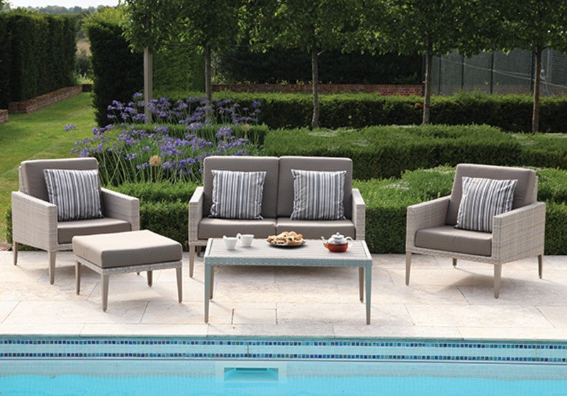 Hampstead Stone 2 Seater Sofa with 2 Lounge Armchairs, Footstool & Rectangular Coffee Table