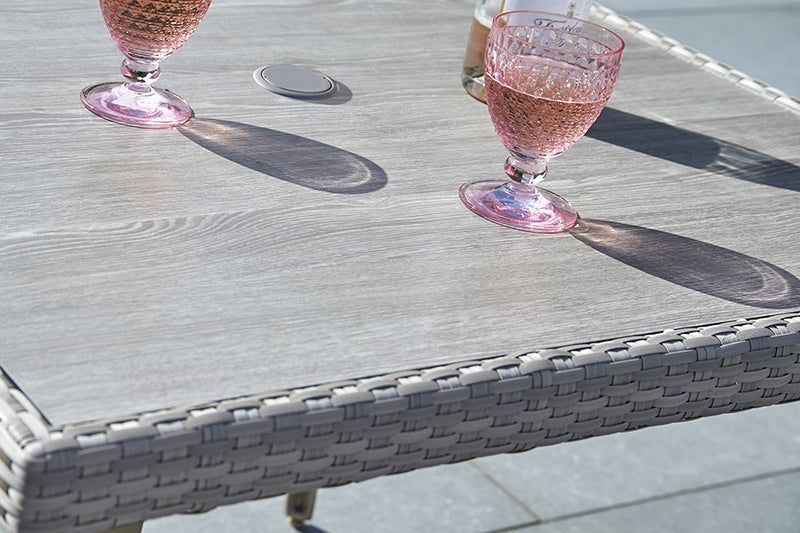 240cm Hampstead Stone Rectangular Dining Table with 2 Dining Armchairs & 8 Dining Chairs
