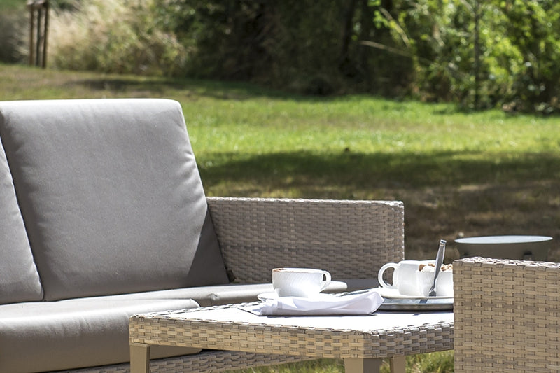 Hampstead Stone 2 Seater Sofa with 2 Lounge Armchairs, Footstool & Rectangular Coffee Table