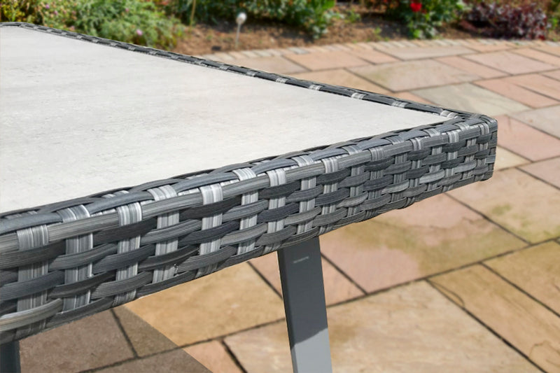 90cm Hampstead Grey Square Dining Table with 4 Dining Armchairs