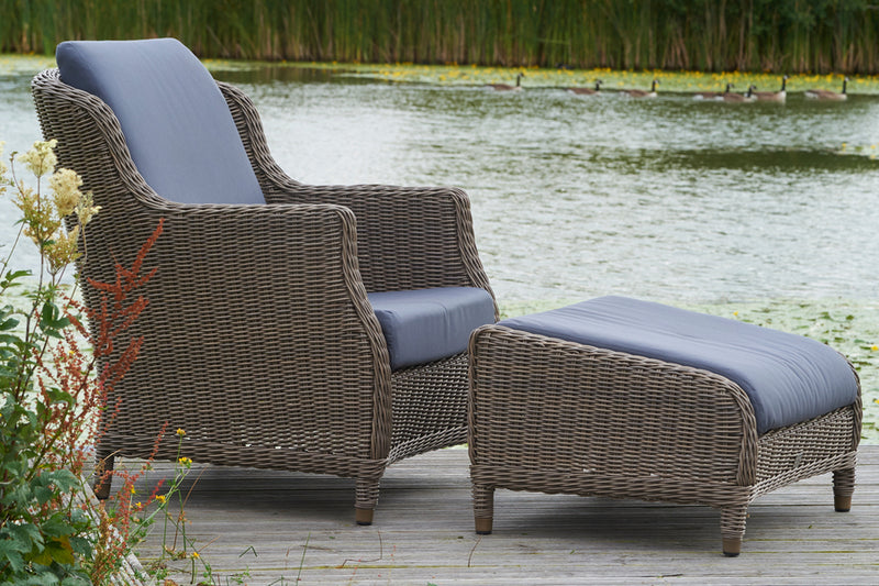 Kensington High Back Lounge Armchair with Footstool