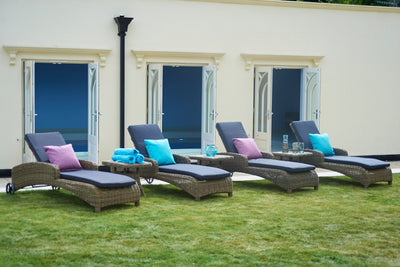 2 Mayfair Sun Loungers with Square Side Table