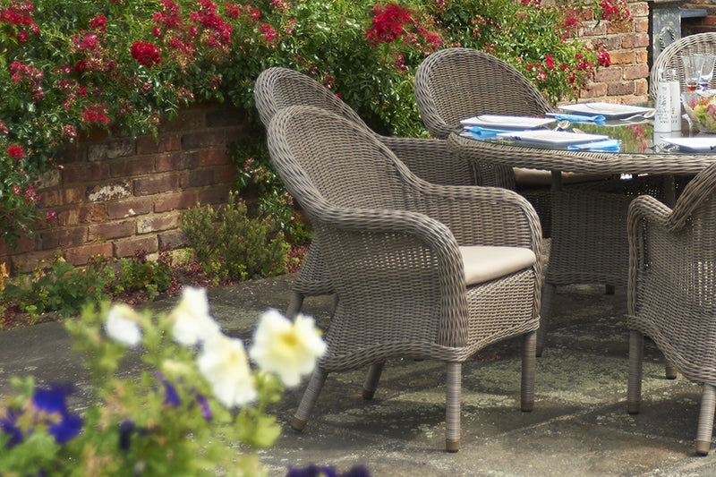 180cm Kensington Oval Dining Table with 6 Dining Armchairs
