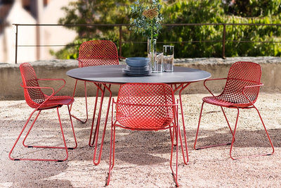 130cm Remy Round Dining Table - Red/Black