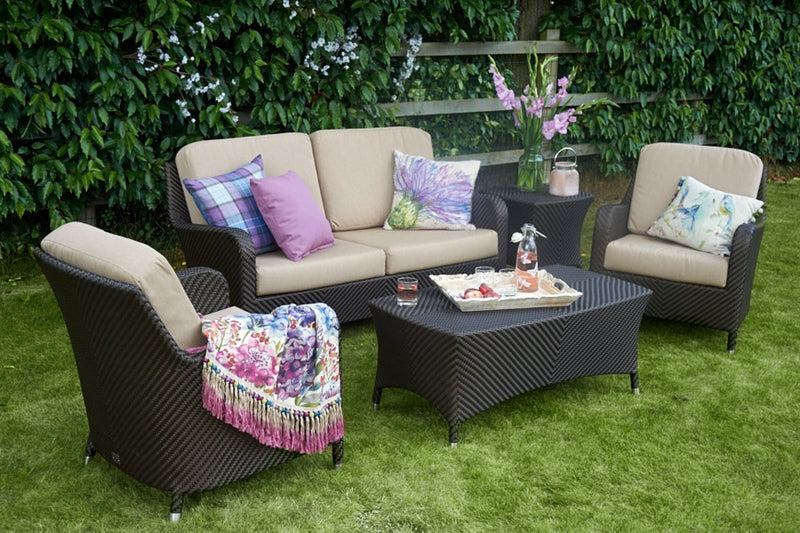 Windsor Bronze 2 Seater Sofa with 2 Lounge Armchairs & Rectangular Coffee Table